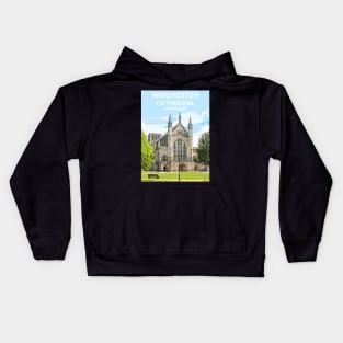 Winchester Cathedral Hampshire. Travel poster Kids Hoodie